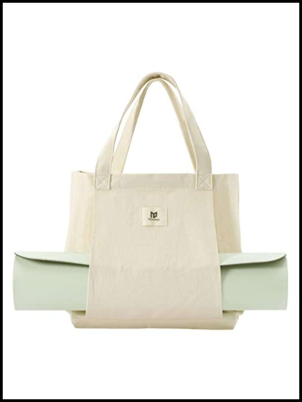 Canvas Yoga Mat Tote Bag with Carrier Pocket Shoulder Bag for Gym Travel